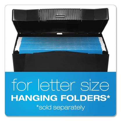 Pendaflex Portable Letter Size File Box, Letter Files, 13.5" x 10.25" x 10.88", Black