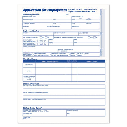 TOPS Comprehensive Employee Application Form, 8.5 x 11, 1/Page, 25 Forms