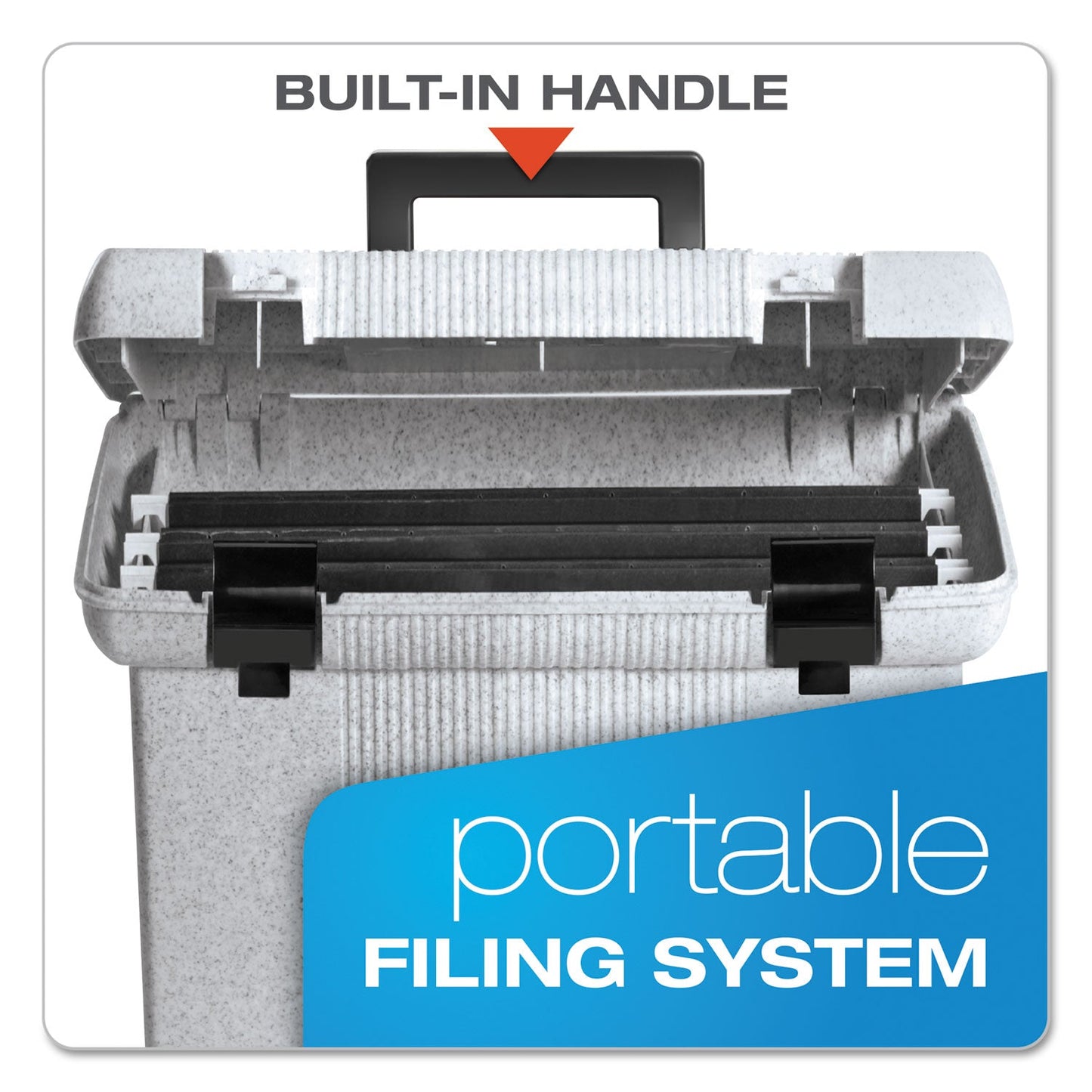 Pendaflex Portable File Boxes, Letter Files, 13.88" x 14" x 11.13", Granite