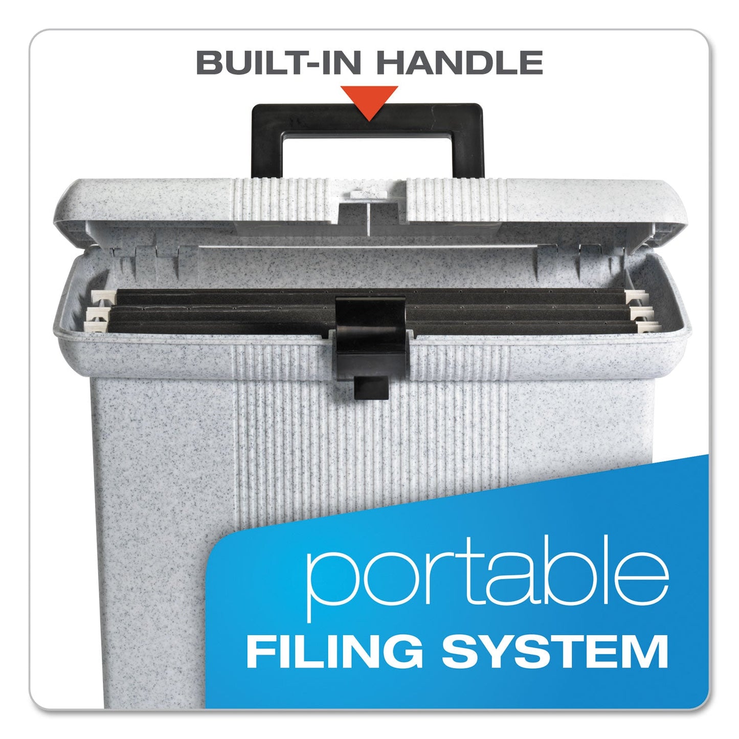 Pendaflex Portable File Boxes, Letter Files, 14.88" x 6.5" x 11.88", Granite