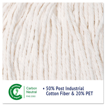 Boardwalk Super Loop Wet Mop Head, Cotton/Synthetic Fiber, 5" Headband, Medium Size, White