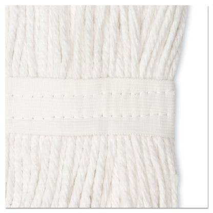 Boardwalk Premium Cut-End Wet Mop Heads, Cotton, 24oz, White, 12/Carton