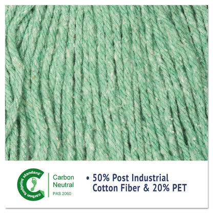 Boardwalk Super Loop Wet Mop Head, Cotton/Synthetic Fiber, 5" Headband, Large Size, Green