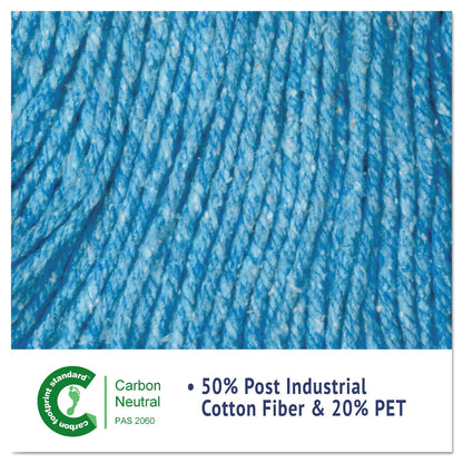 Boardwalk Super Loop Wet Mop Head, Cotton/Synthetic Fiber, 5" Headband, Large Size, Blue, 12/Carton