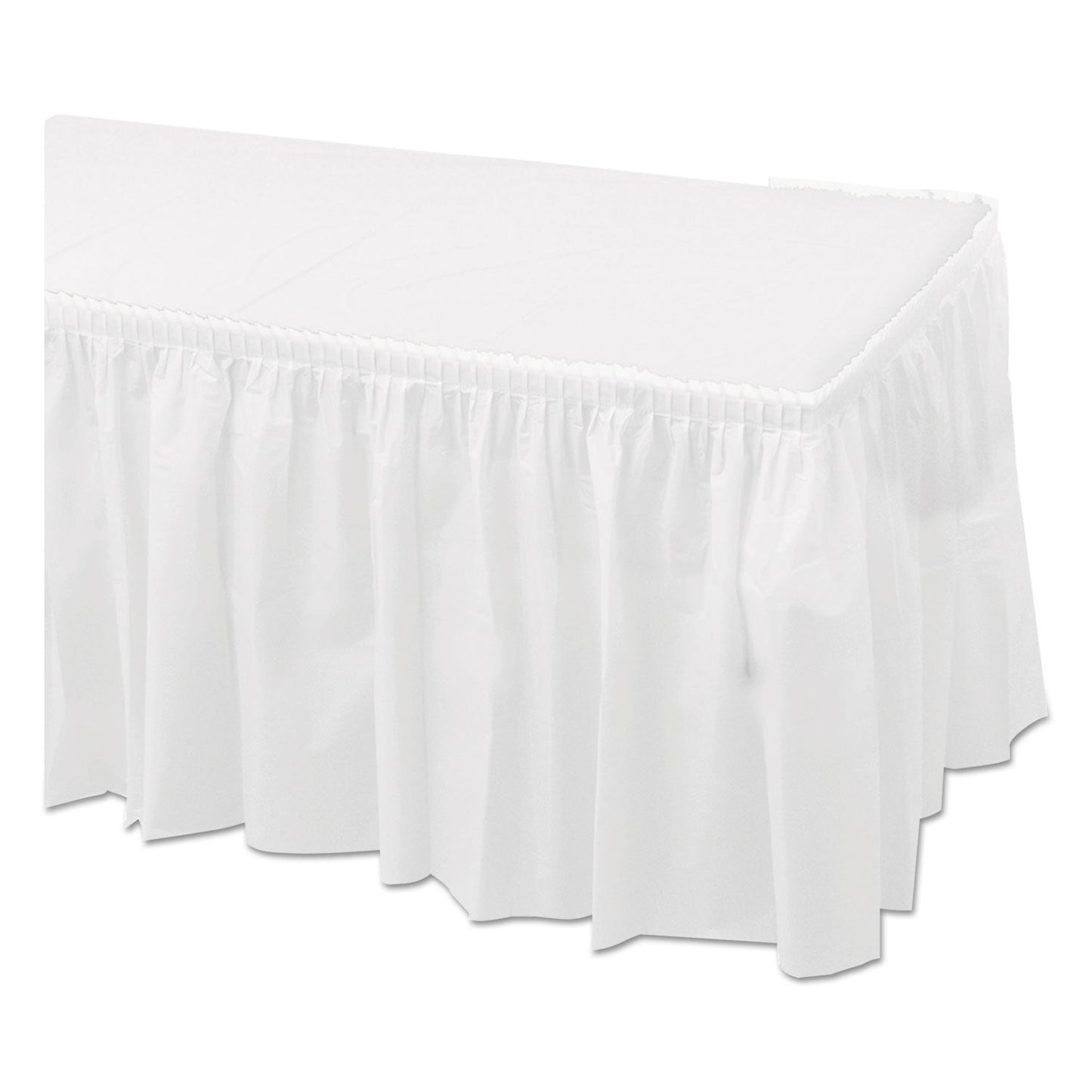 Hoffmaster Tableskirts, Plastic, 29" x 14 ft, White, 6/Carton