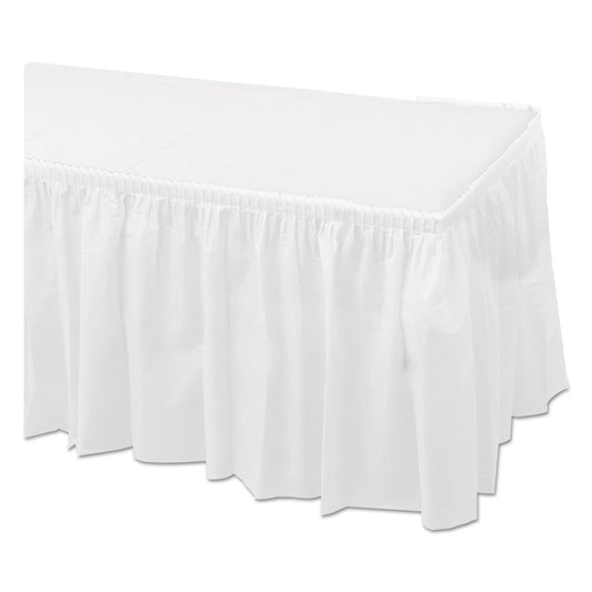 Hoffmaster Tableskirts, Plastic, 29" x 14 ft, White, 6/Carton