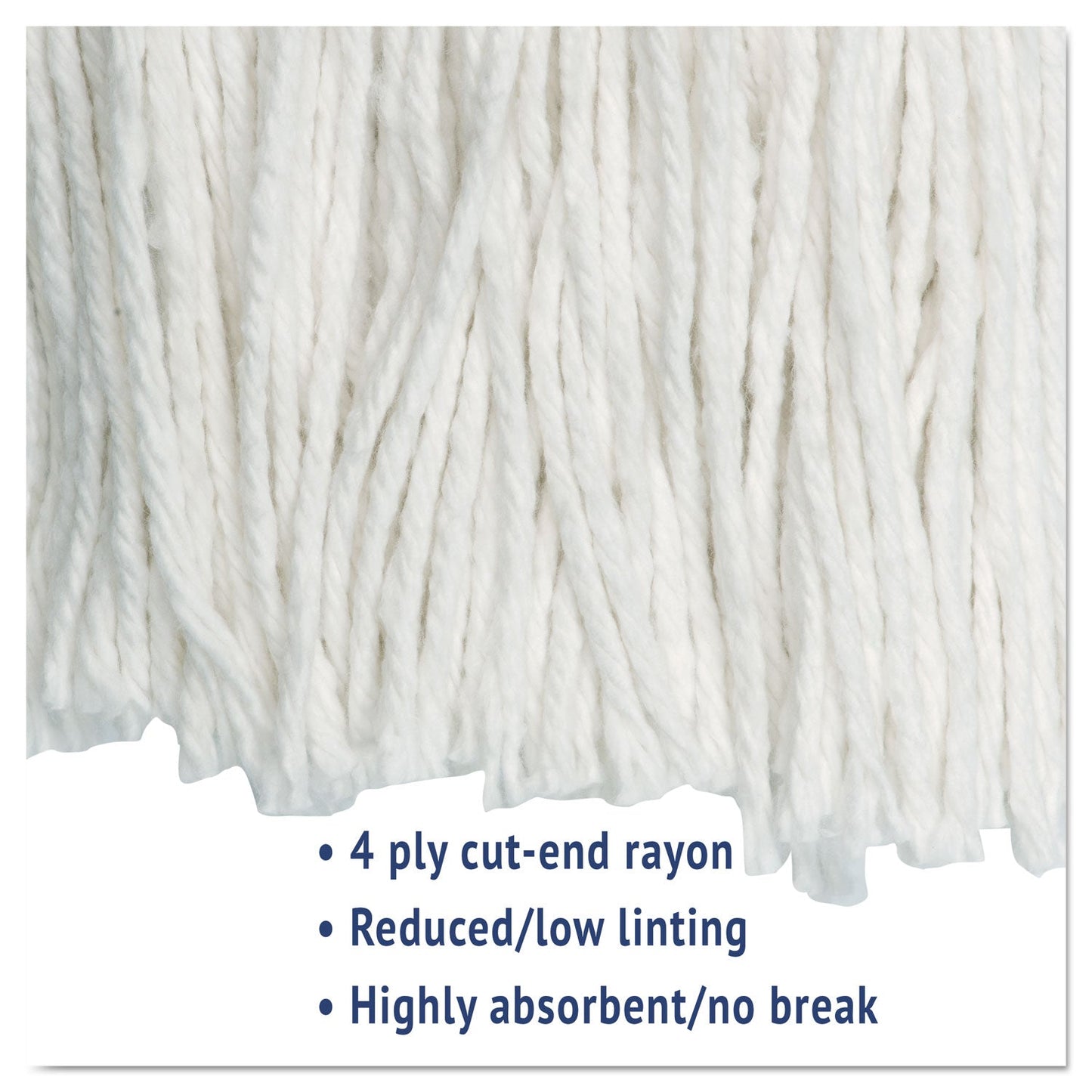 Boardwalk Cut-End Wet Mop Head, Rayon, No. 24, White