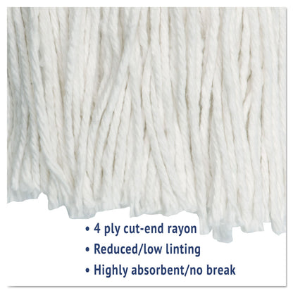 Boardwalk Cut-End Wet Mop Head, Rayon, No. 20, White