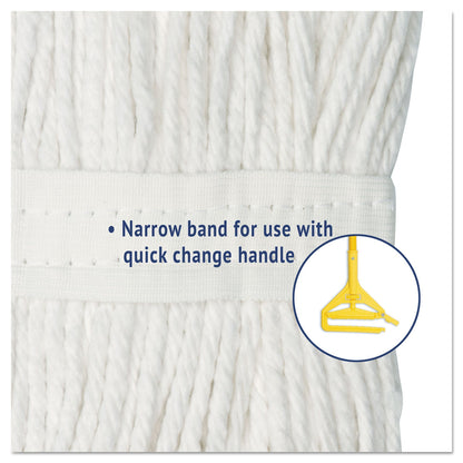 Boardwalk Cut-End Wet Mop Head, Rayon, No. 24, White, 12/Carton