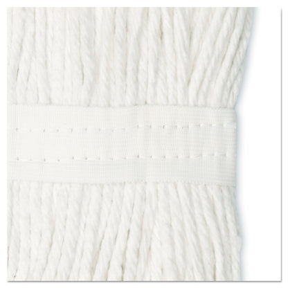 Boardwalk Cut-End Wet Mop Head, Cotton, #16, White, 12/Carton