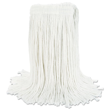 Boardwalk Cut-End Wet Mop Head, Rayon, No. 24, White, 12/Carton