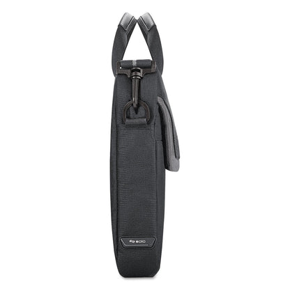 Solo Pro Slim Brief, Fits Devices Up to 14.1", Polyester, 14 x 1.5 x 10.5, Black