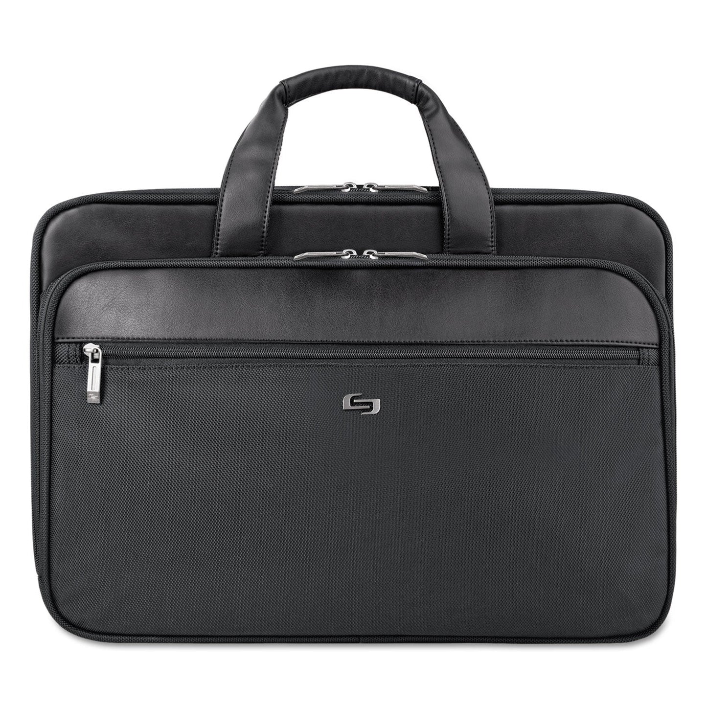 Solo Classic Smart Strap Briefcase, Fits Devices Up to 16", Ballistic Polyester, 17.5 x 5.5 x 12, Black