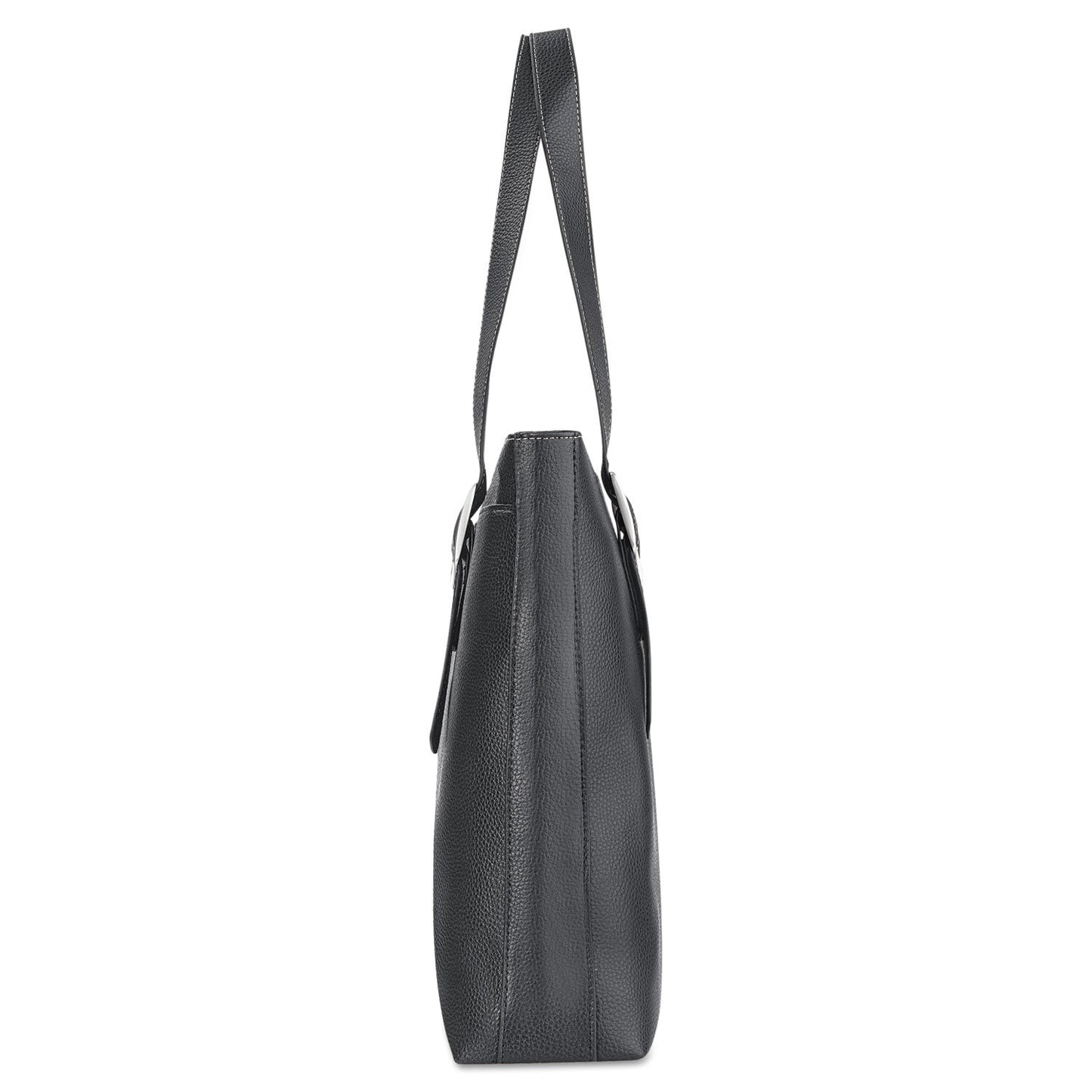Solo Classic Tote, Fits Devices Up to 15.6", Vinyl, 13.75 x 17.5 x 3.75, Black/Red