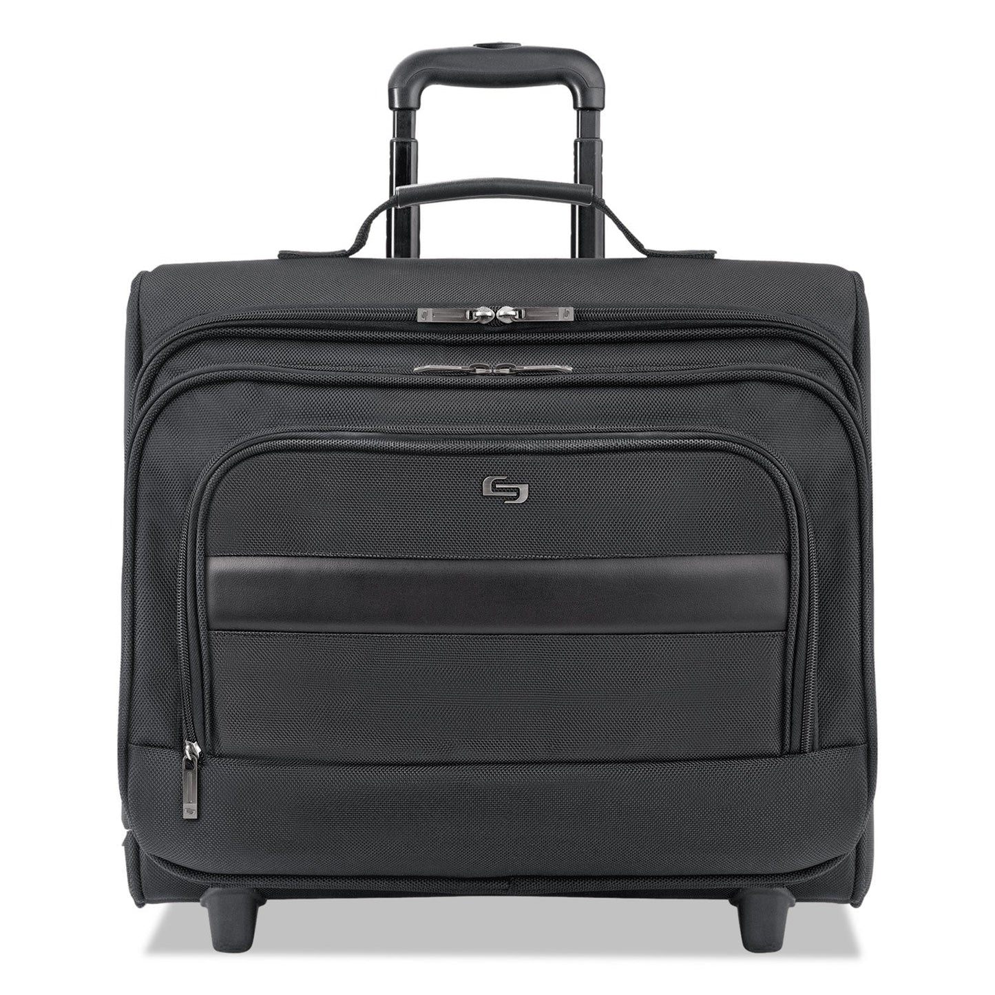 Solo Classic Rolling Overnighter Case, Fits Devices Up to 15.6", Ballistic Polyester, 16.14 x 6.69 x 13.78, Black