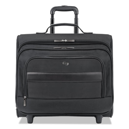 Solo Classic Rolling Overnighter Case, Fits Devices Up to 15.6", Ballistic Polyester, 16.14 x 6.69 x 13.78, Black