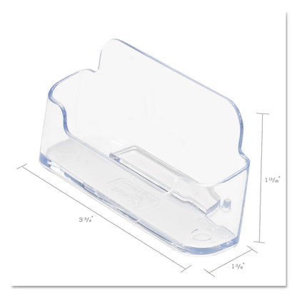 deflecto Horizontal Business Card Holder, Holds 50 Cards, 3.88 x 1.38 x 1.81, Plastic, Clear