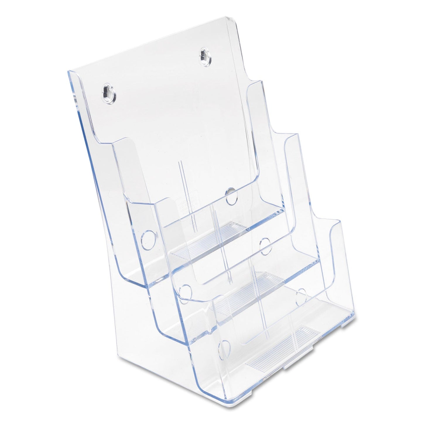 deflecto 3-Compartment DocuHolder, Magazine Size, 9.5w x 6.25d x 12.63, Clear