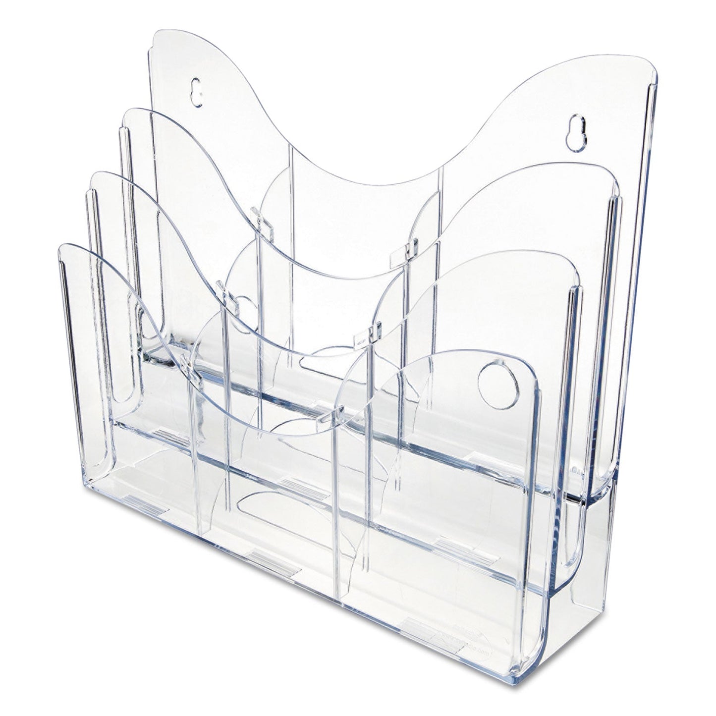 deflecto 3-Tier Document Organizer w/6 Removable Dividers, 14w x 3.5d x 11.5h, Clear
