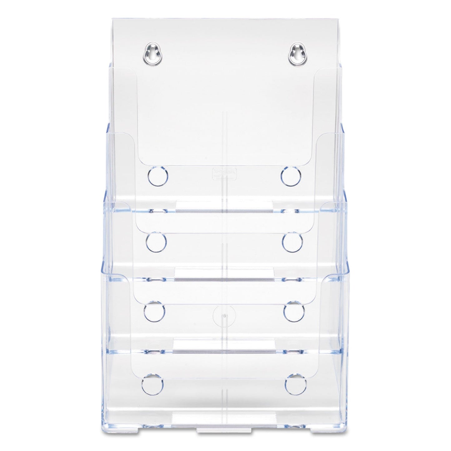 deflecto 4-Compartment DocuHolder, Magazine Size, 9.38w x 7d x 13.63h, Clear