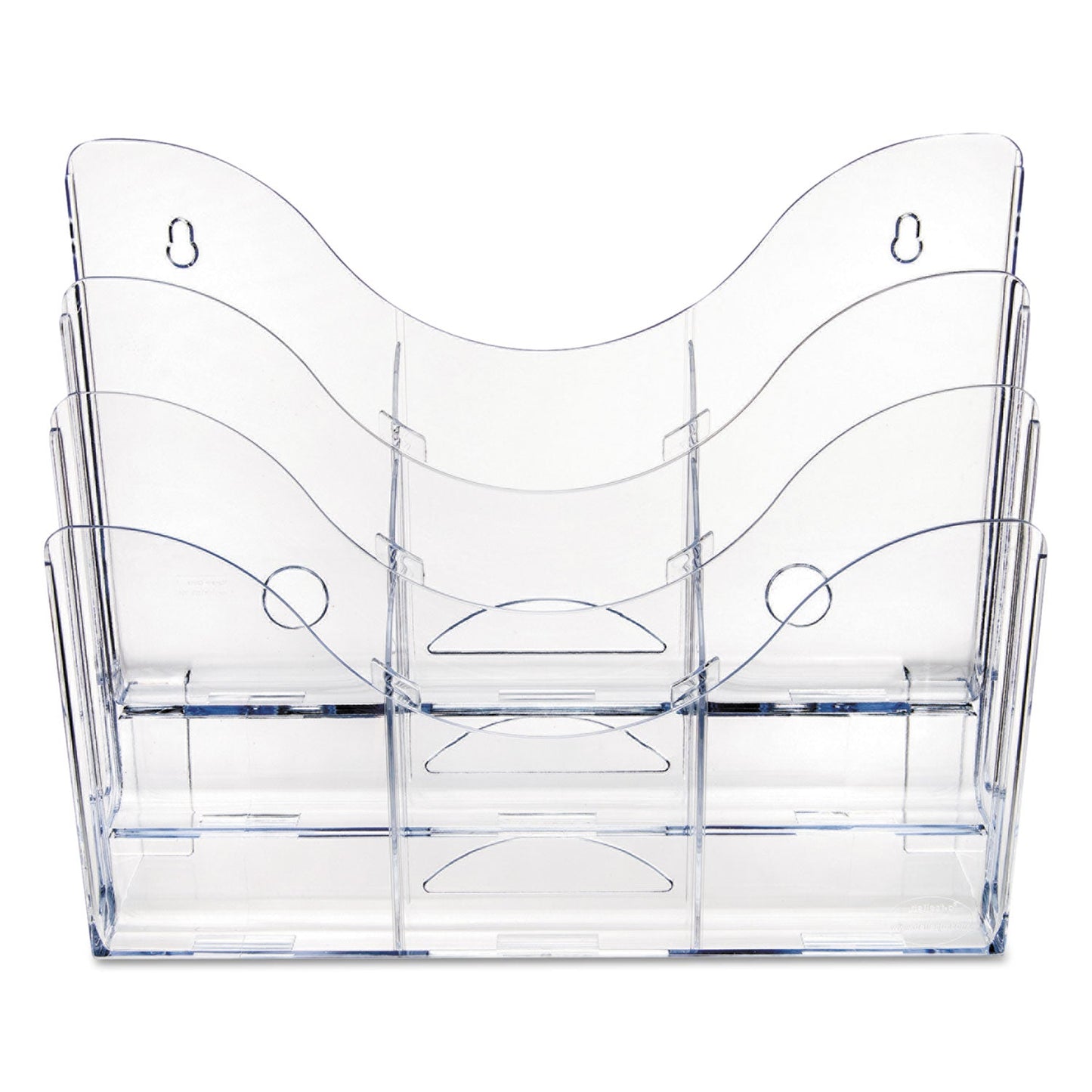 deflecto 3-Tier Document Organizer w/6 Removable Dividers, 14w x 3.5d x 11.5h, Clear
