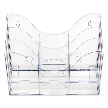 deflecto 3-Tier Document Organizer w/6 Removable Dividers, 14w x 3.5d x 11.5h, Clear