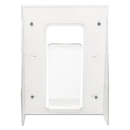 deflecto Stand-Tall Wall-Mount Literature Rack, Magazine, 9.13w x 3.25d x 11.88h, Clear