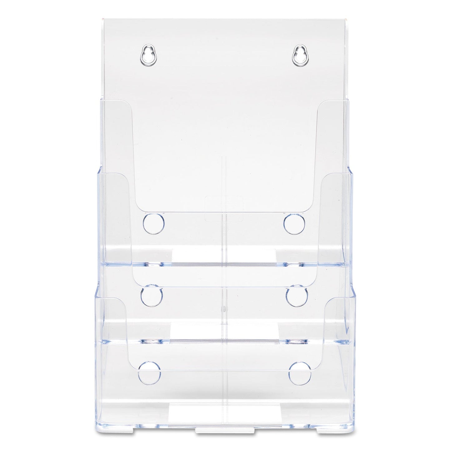 deflecto 3-Compartment DocuHolder, Magazine Size, 9.5w x 6.25d x 12.63, Clear