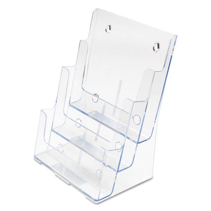 deflecto 3-Compartment DocuHolder, Magazine Size, 9.5w x 6.25d x 12.63, Clear