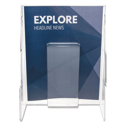 deflecto Stand-Tall Wall-Mount Literature Rack, Magazine, 9.13w x 3.25d x 11.88h, Clear