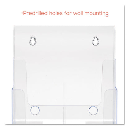 deflecto 3-Compartment DocuHolder, Magazine Size, 9.5w x 6.25d x 12.63, Clear