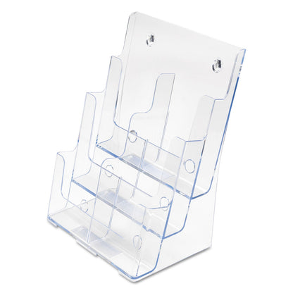 deflecto 6-Compartment DocuHolder, Leaflet Size, 9.63w x 6.25d x 12.63h, Clear