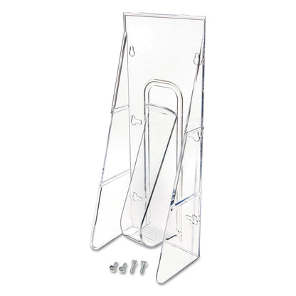 deflecto Stand-Tall Wall-Mount Literature Rack, Leaflet, 4.56w x 3.25d x 11.88h, Clear