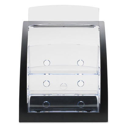 deflecto 3-Tier Literature Holder, Leaflet Size, 11.25w x 6.94d x 13.31h, Black