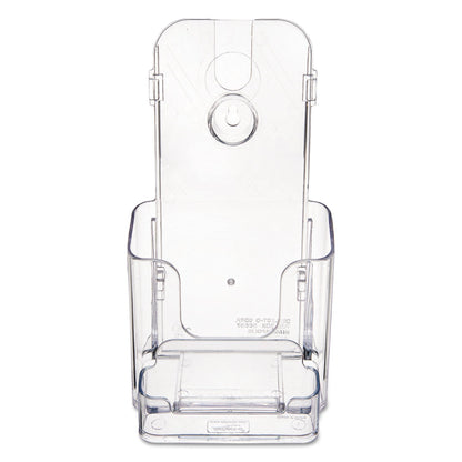 deflecto DocuHolder for Countertop/Wall-Mount w/Card Holder, 4.38w x 4.25d x 7.75h, Clear