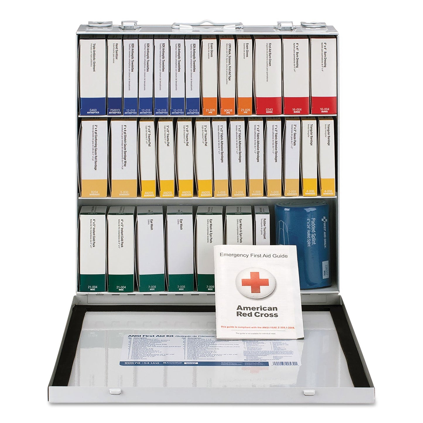 First Aid Only Unitized ANSI 2015 Compliant Class B Type III First Aid Kit for 100 People, 217 Pieces, Metal Case
