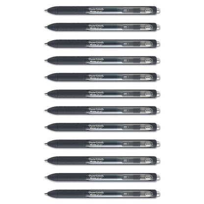 Paper Mate InkJoy Gel Pen, Retractable, Medium 0.7 mm, Black Ink, Black Barrel, Dozen