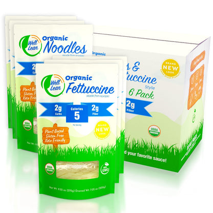 Organic Variety Pack   Premium Shirataki Konjac Pasta   USDA Organic 100% Plant Based Keto Friendly Zero Net Carb Non GMO Ready to Eat Low Calorie Gluten Free Vegan Diet 6 Pack