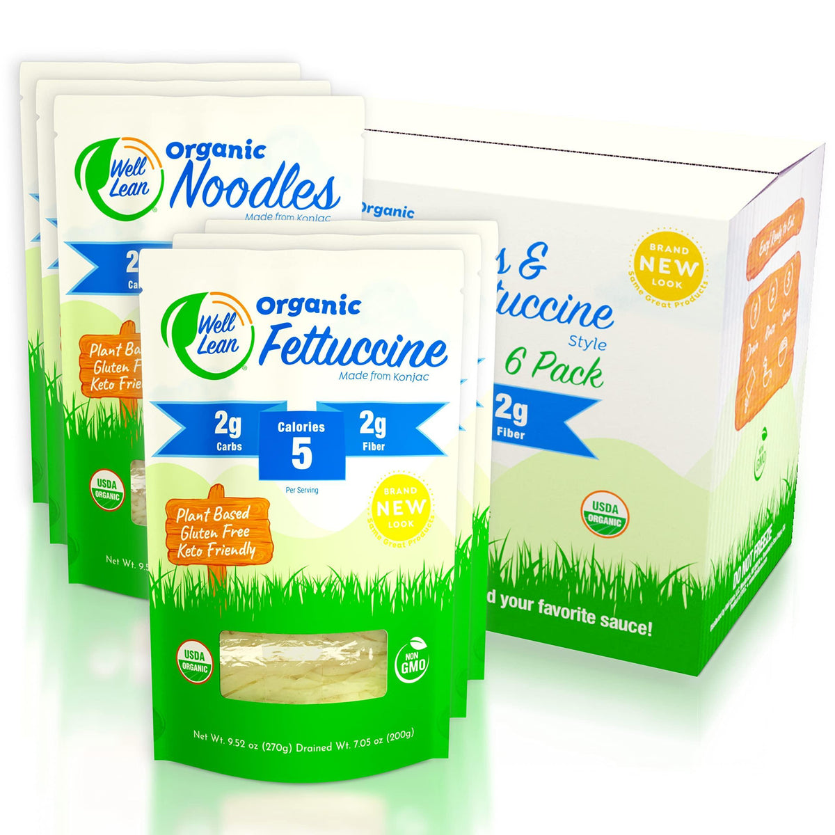 Organic Variety Pack   Premium Shirataki Konjac Pasta   USDA Organic 100% Plant Based Keto Friendly Zero Net Carb Non GMO Ready to Eat Low Calorie Gluten Free Vegan Diet 6 Pack