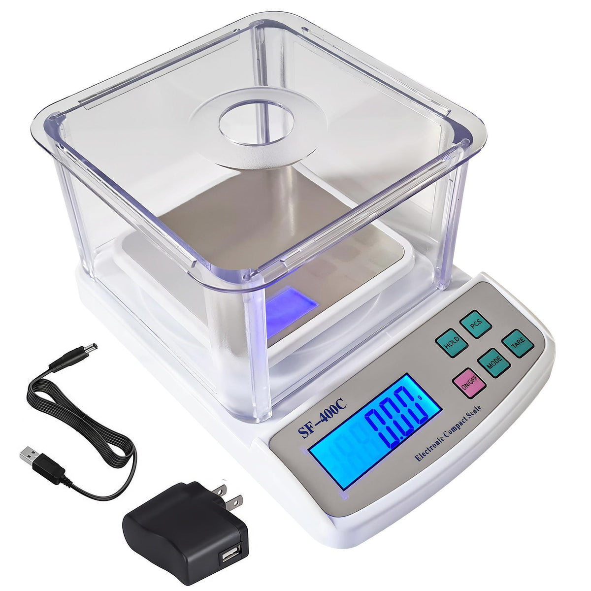Ounce and Gram Scale 0.01g Accuracy Electronic Balance Digital Scale Digital Balance Lab Balance 600g – Windshield USB Charger AC DC Adapter Included