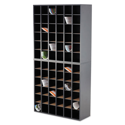 Safco Wood Mail Sorter with Adjustable Dividers, Stackable, 36 Compartments, 33.75 x 12 x 32.75, Black