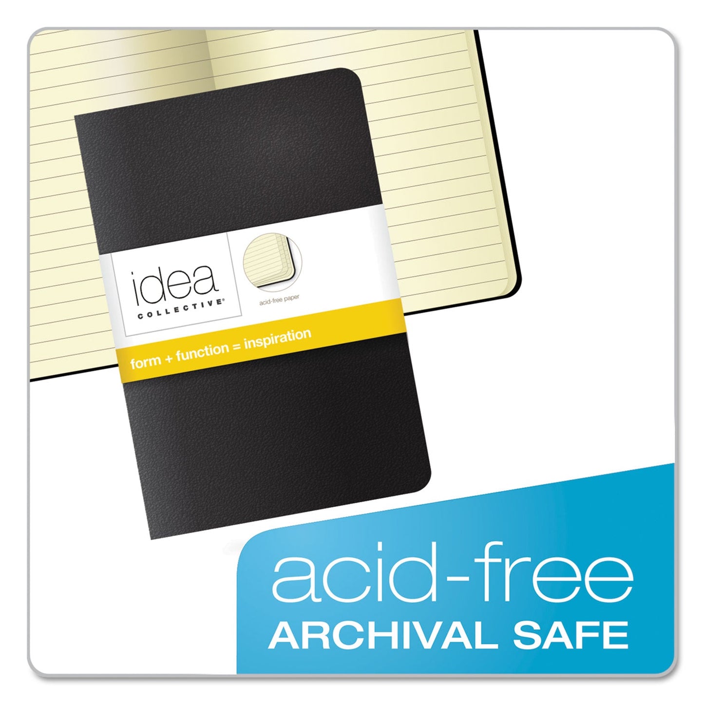 TOPS Idea Collective Journal, Soft Cover, 1 Subject, Wide/Legal Rule, Black Cover, 5.5 x 3.5, 40 Sheets, 2/Pack