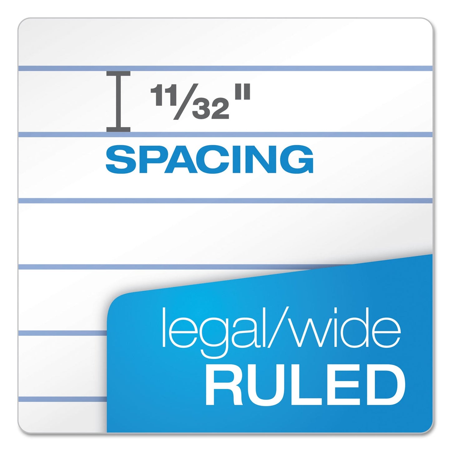 Ampad Gold Fibre Writing Pads, Wide/Legal Rule, 50 White 8.5 x 11.75 Sheets, 4/Pack