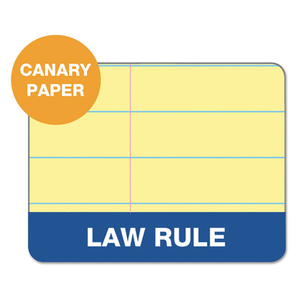 TOPS Double Docket Ruled Pads, Pitman Rule Variation (Offset Dividing Line - 3" Left), 100 Canary 8.5 x 11.75 Sheets, 6/Pack