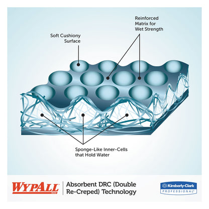 WypAll L30 Towels, POP-UP Box, 16.4 x 9.8, White, 100/Box, 8 Boxes/Carton