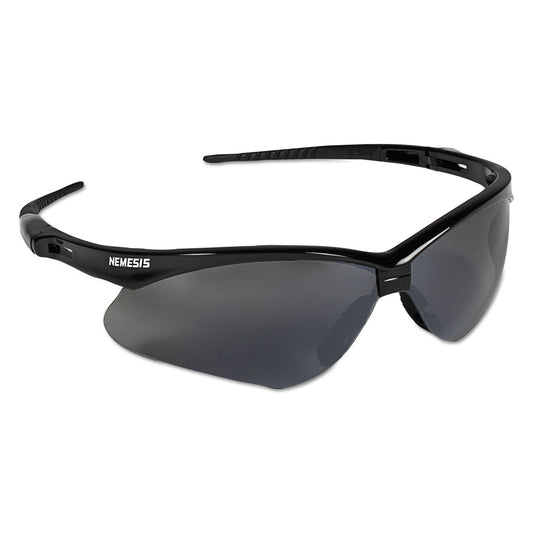 KleenGuard V30 Nemesis Safety Glasses, Black Frame, Smoke Lens