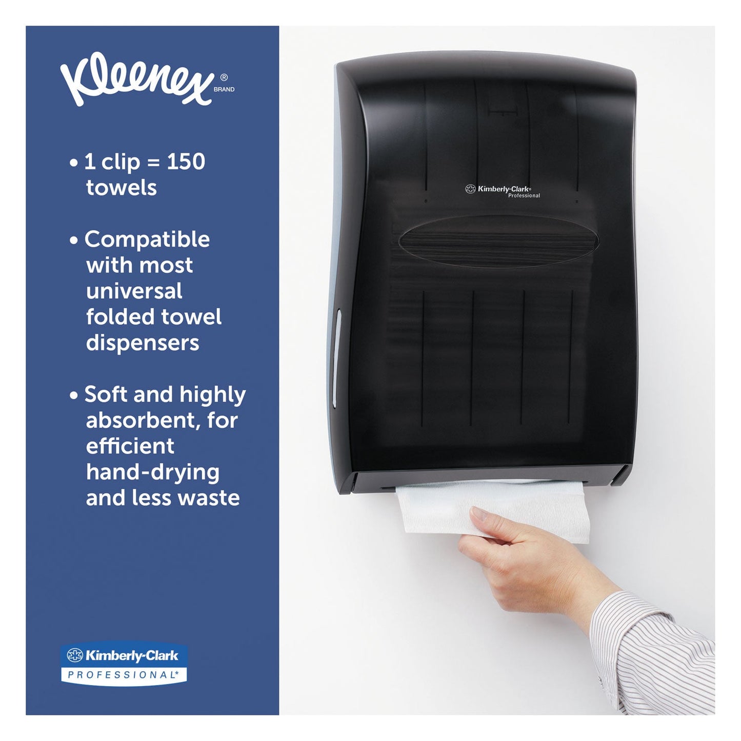 Kleenex Multi-Fold Paper Towels, 4 Pack Bundles, 9.2 x 9.4, White, 150/Pack, 16/Carton