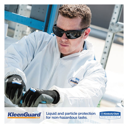 KleenGuard A35 Liquid and Particle Protection Coveralls, Zipper Front, Hooded, Elastic Wrists and Ankles, 2X-Large, White, 25/Carton
