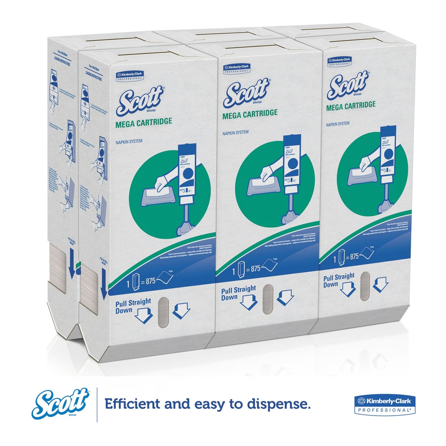 Scott MegaCartridge Napkins, 1-Ply, 8 2/5 x 6 1/2, White, 875/Pack, 6 Packs/Carton