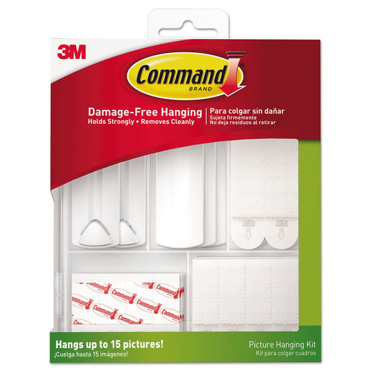 Command Picture Hanging Kit, White/Clear, Assorted Sizes, 38 Pieces/Pack